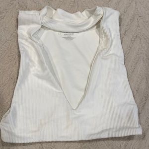 Frankie’s Bikinis white bathing suite top